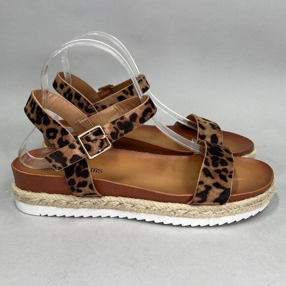 Dream Pairs Women's Size 9 Leopard Print Platform Espadrille Sandals - Picture 1 of 8